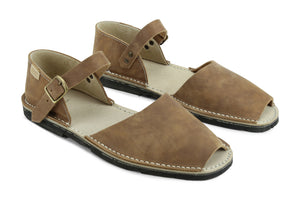 Castell Avarcas Men's Fraileras Nut Leather Monk Strap Sandals