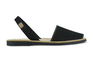 Castell Avarcas Women's Classics Black Leather Slingback Sandals