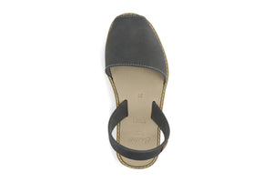 Castell Avarcas Women's Classics Grey Leather Slingback Sandals