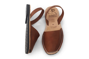 Mibo Avarcas Brown Leather Menorcan Sandals