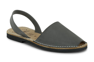 Mibo Avarcas Women's Classics Gray Leather Slingback Sandals