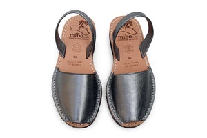 Mibo Avarcas Metallic Pewter Leather Sandals
