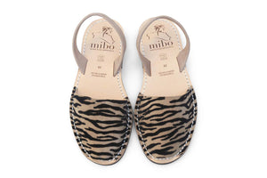 Mibo Taupe Zebra Avarcas Sandals