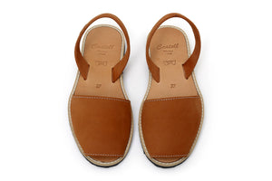 Castell Avarcas Women's Classics Brown Cuero Leather Slingback Sandals