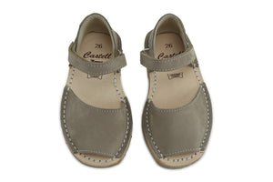 Castell Avarcas Kids Frailera Bison Leather Velcro Strap Sandals