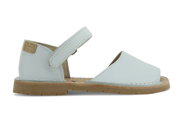 Castell Avarcas Kids Frailera White Leather Velcro Strap Sandals