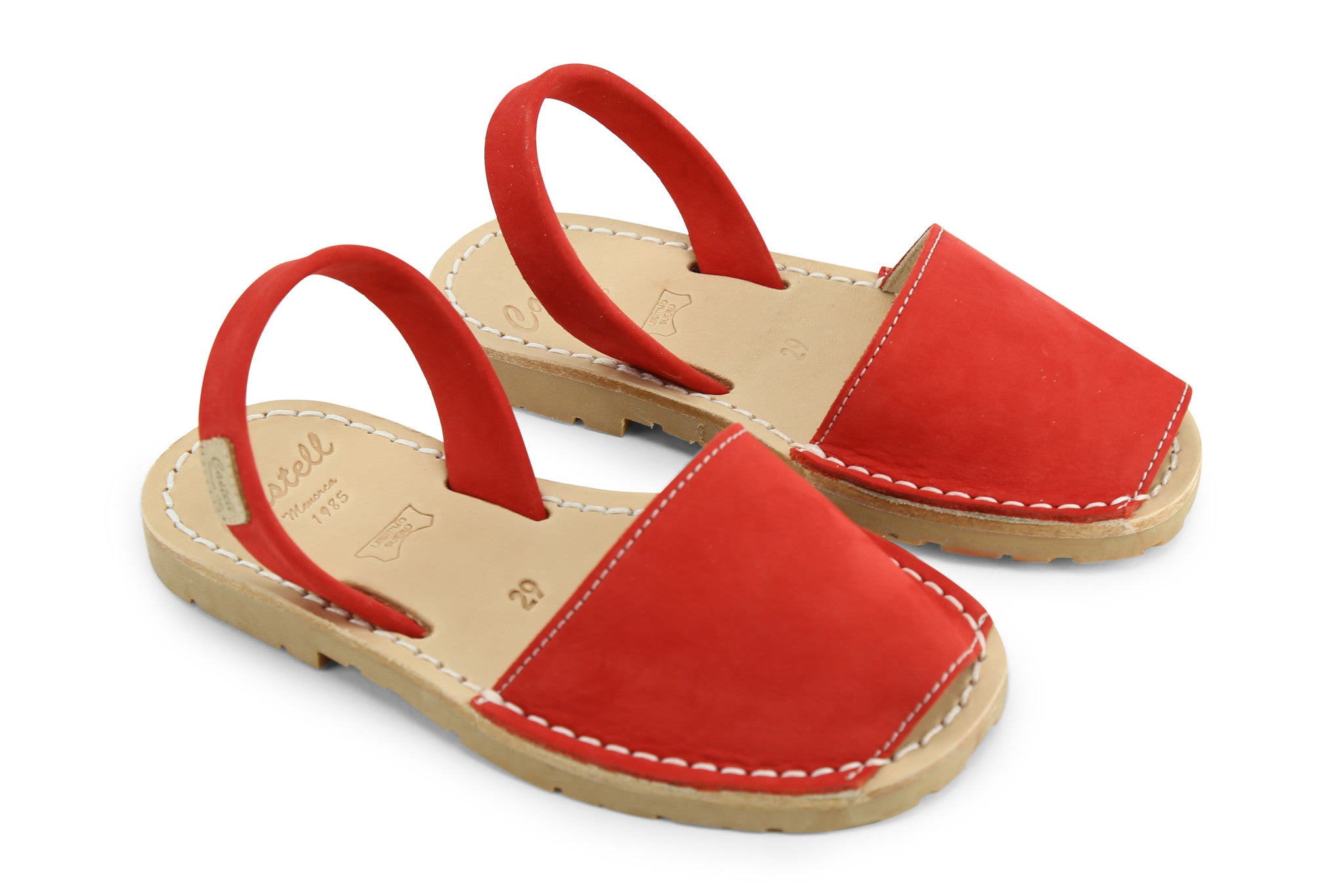 Castell Avarcas Kids Classics Pomodoro Leather Slingback Sandals