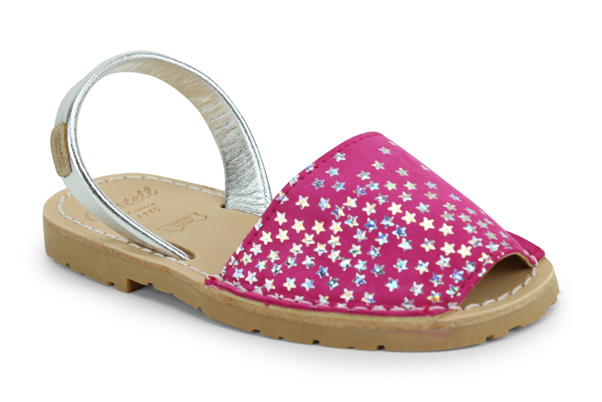 Castell Avarcas Kids Classics Fucshia Leather Slingback Sandals