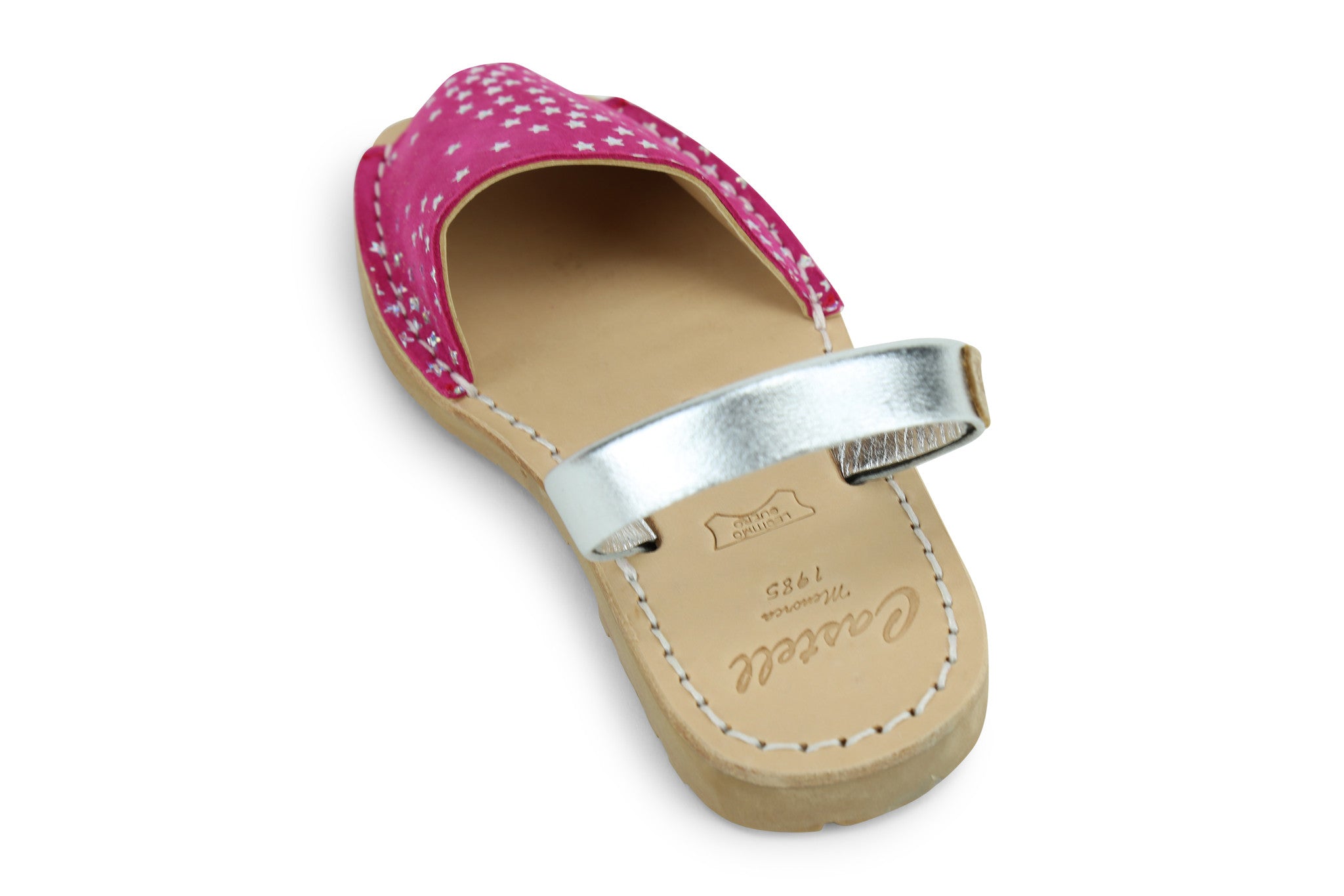 Castell Avarcas Kids Classics Fucshia Leather Slingback Sandals