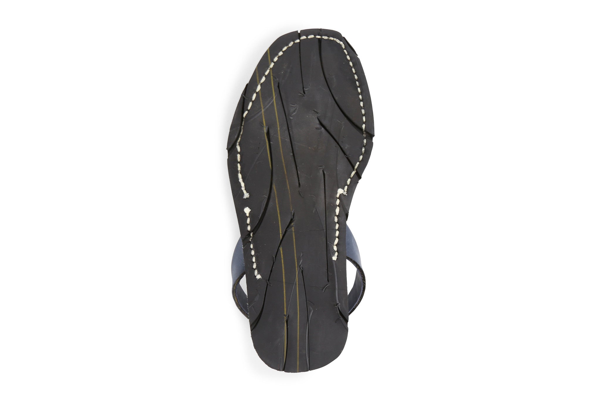 Castell Avarcas Men's Rustic Navy Blue Leather Slingback Sandals