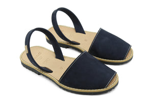 Castell Avarcas Women's Classics Dark Navy Leather Slingback Sandals