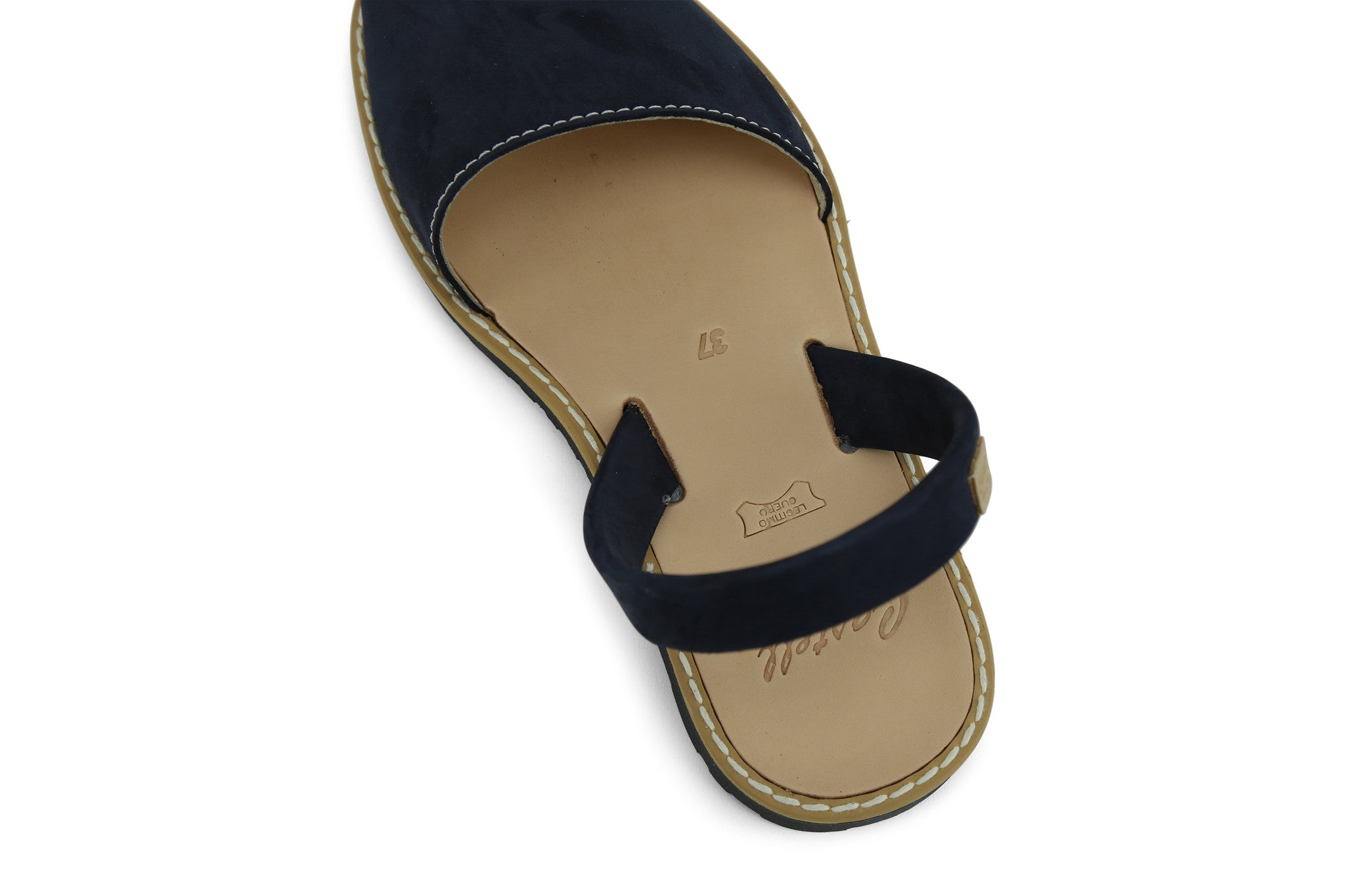 Castell Avarcas Women's Classics Dark Navy Leather Slingback Sandals