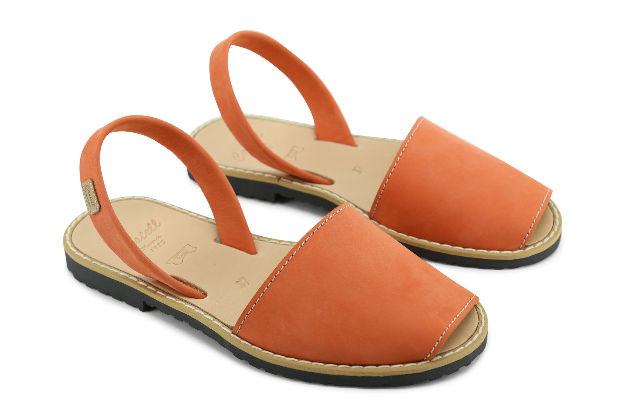 Castell Avarcas Women's Classics Pumpkin Leather Slingback Sandals