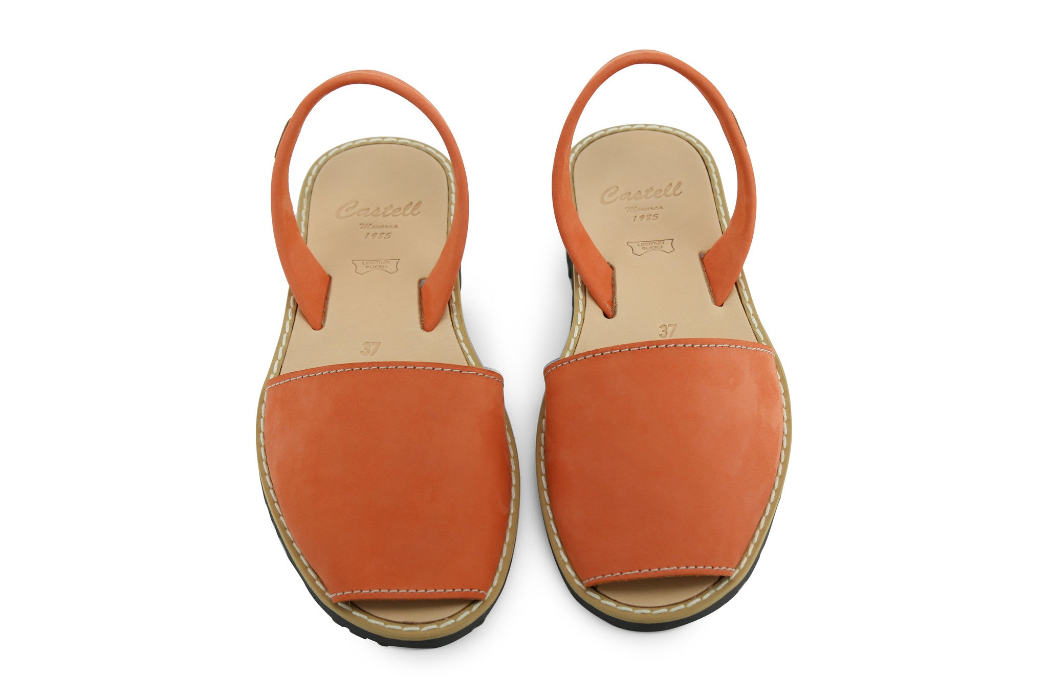 Castell Avarcas Women's Classics Pumpkin Leather Slingback Sandals