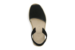 Castell Avarcas Women's Classics Black Leather Slingback Sandals