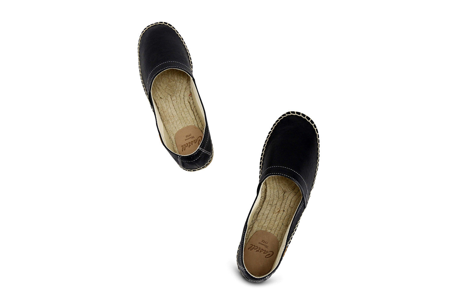 Castell Men's Black Leather Espadrilles