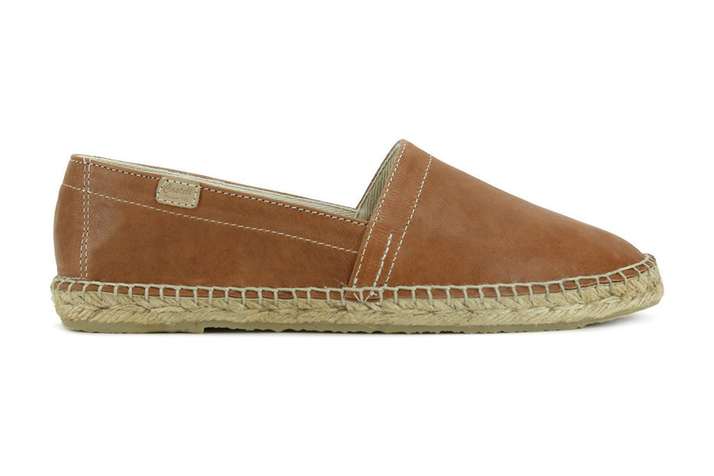 Castell Men's Brown Leather Espadrilles THE AVARCA STORE