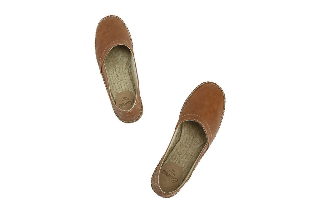 Castell Men's Brown Leather Espadrilles