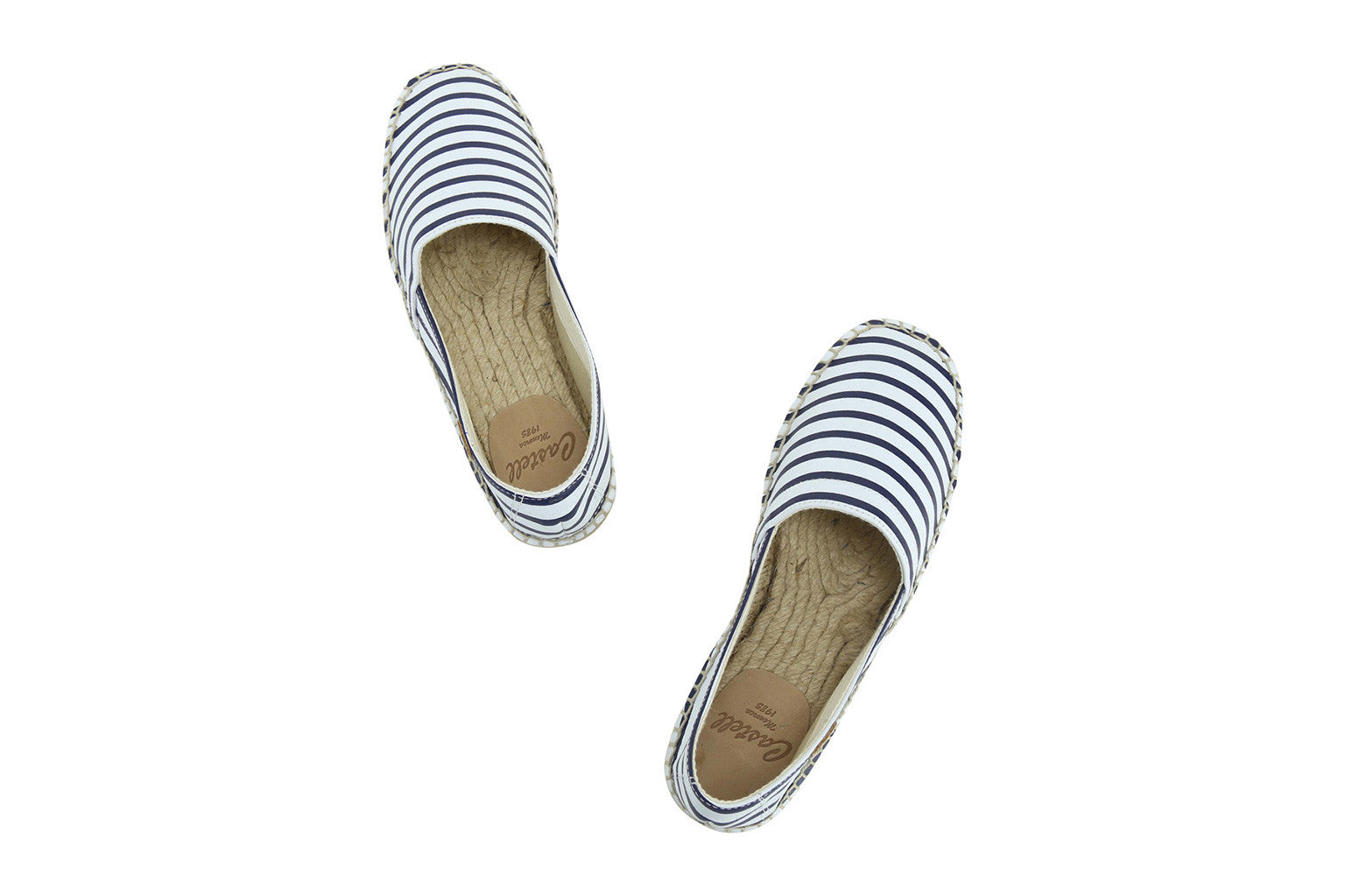 Castell Women's Navy Stripes Leather Espadrilles