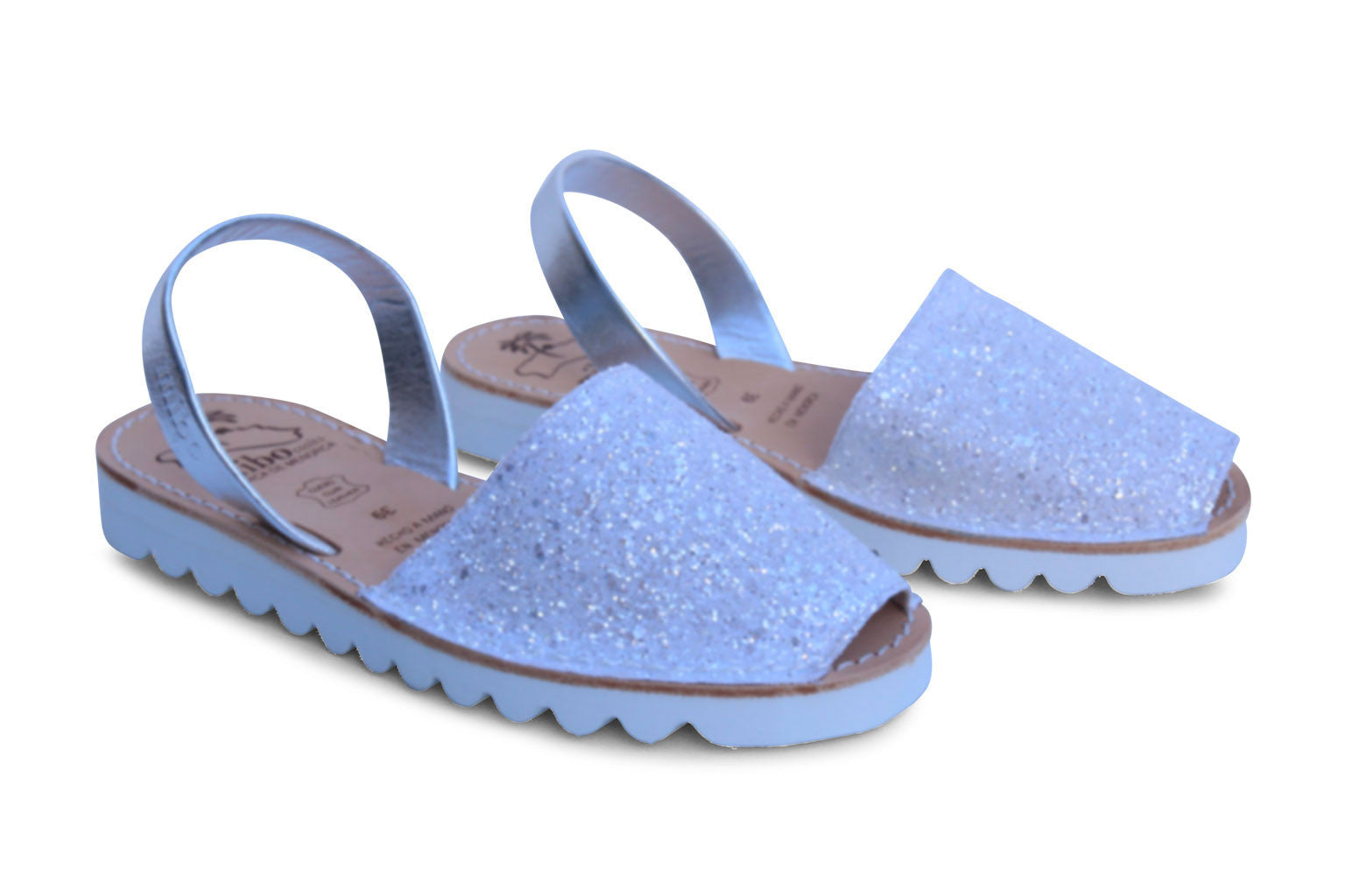 mibo avarcas snow glitter menorcan sandals
