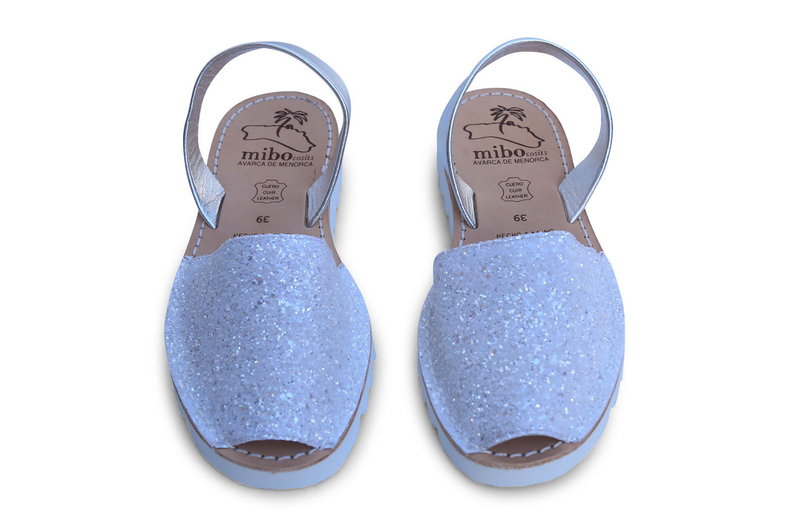 mibo avarcas snow glitter menorcan sandals