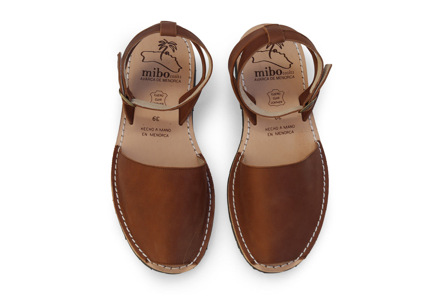 Mibo Avarcas Cuero Ankle Strap Menorcan Sandals