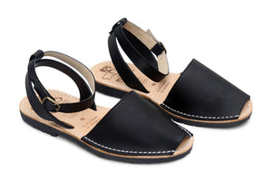 Mibo Avarcas Black Ankle Strap Menoquinas Sandals
