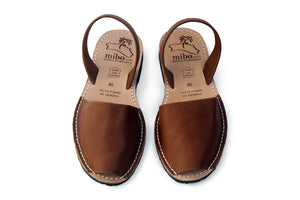 Mibo Brown Leather Avarcas Sandals