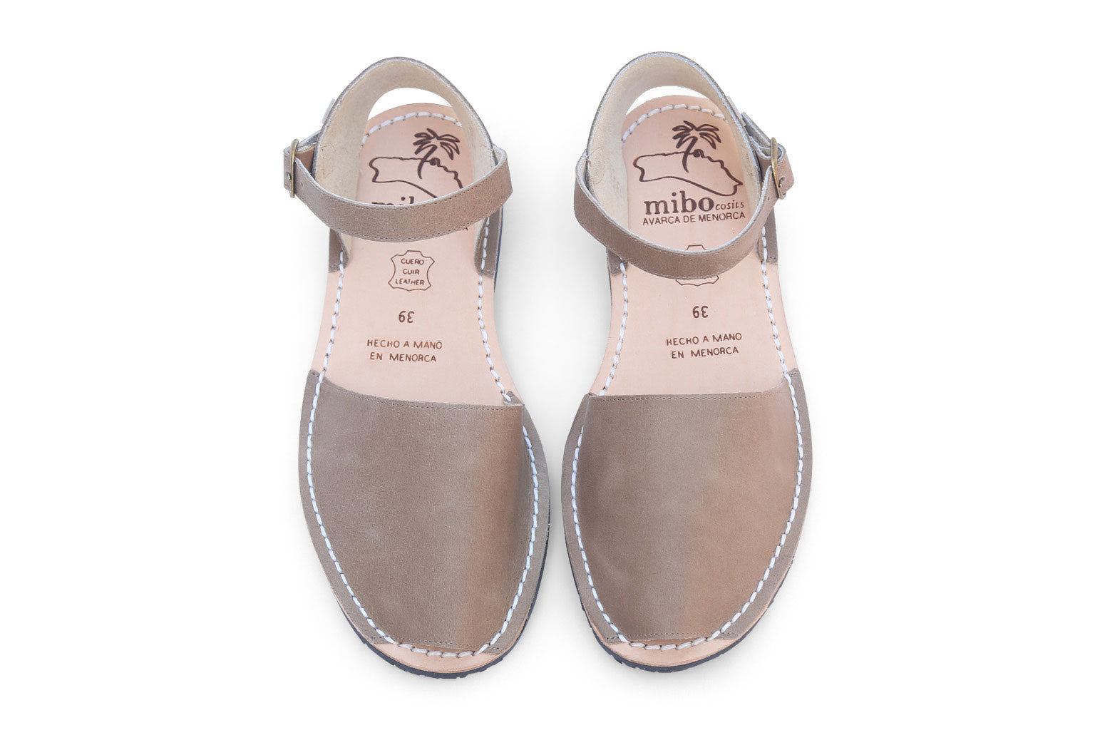 Mibo Fraileras Taupe Monk Strap Menorcan Sandals