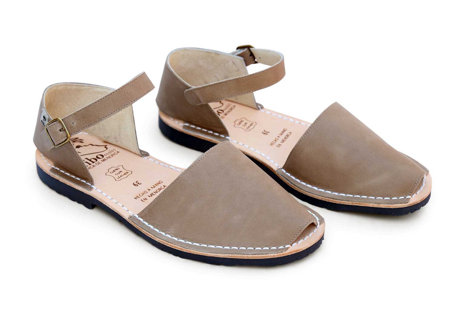 Mibo Fraileras Taupe Monk Strap Menorcan Sandals