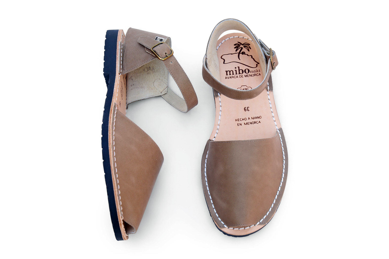 Mibo Avarcas Fraileras Taupe Monk Strap Menorcan Sandals