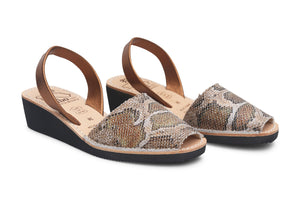 Mibo Leopardi Wedges Menorquinas Sandals