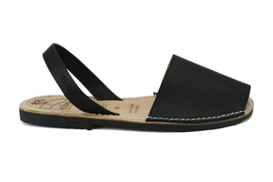Mibo Avarcas Men's Classics Black Leather Slingback Sandals