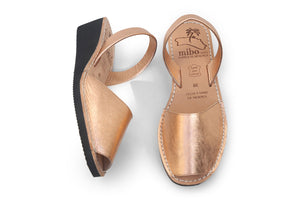 Mibo Avarcas Metallic Rose Gold Wedges Menorca Shoes 