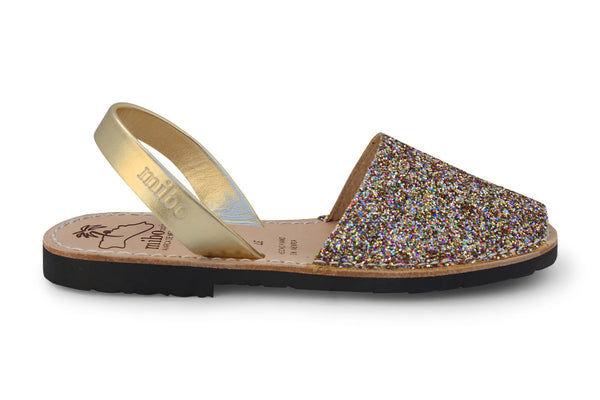 Mibo Avarcas Multi Glitter Menorcan Sandals