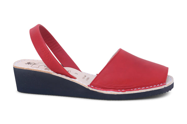 Mibo Avarcas Red Wedges Menorcan Sandals