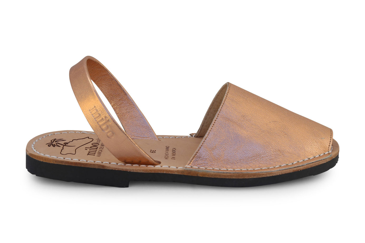 Mibo Avarcas Metallic Rose Gold Menorcan Sandals
