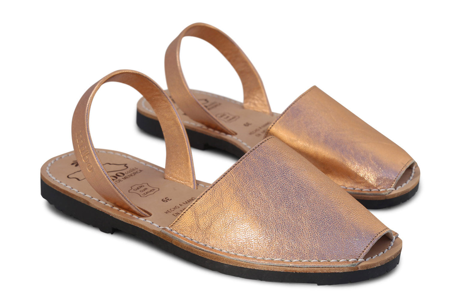 Mibo Avarcas Metallic Rose Gold Menorcan Sandals