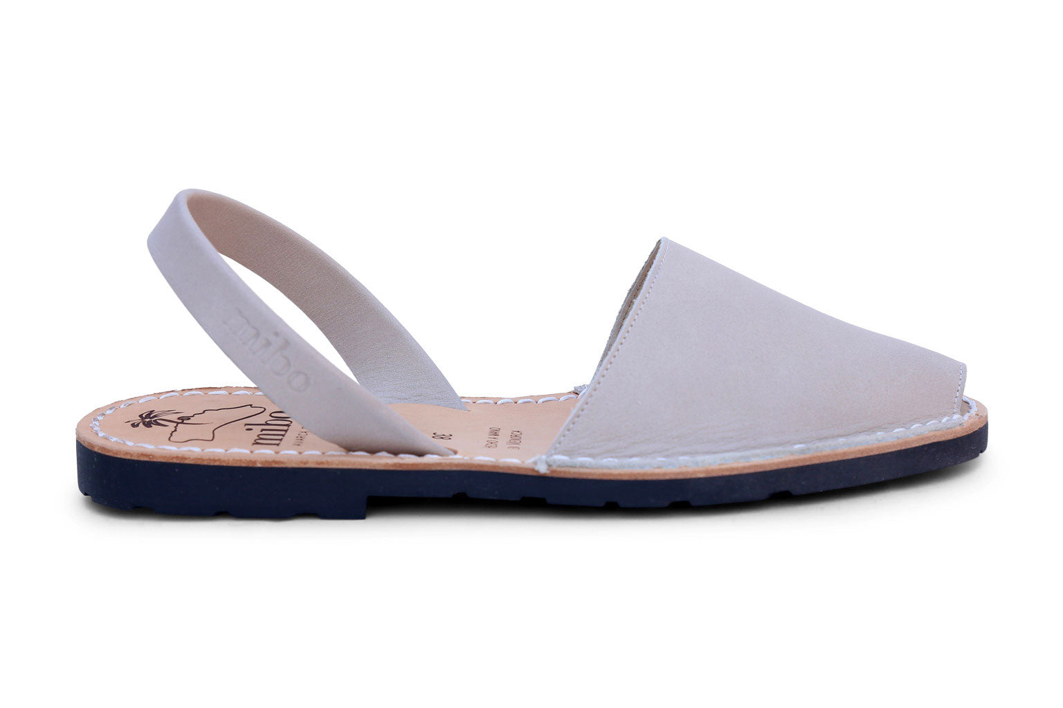 Mibo Avarcas Stone Leather Menorcan Sandals