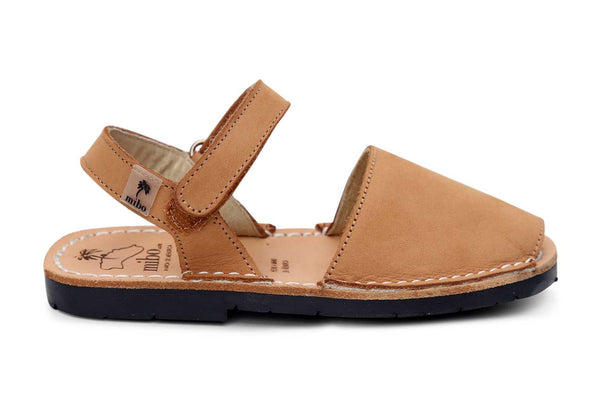 Mibo Avarcas Tan Hook & Loop Menorcan Sandals