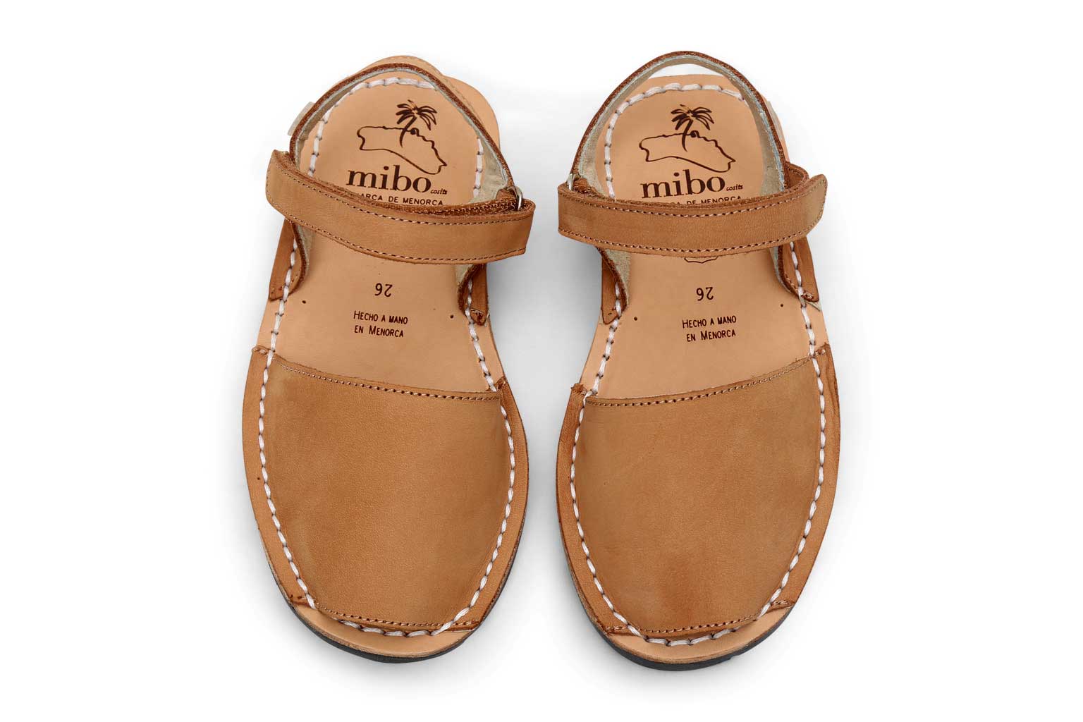 Mibo Avarcas Tan Hook & Loop Menorcan Sandals