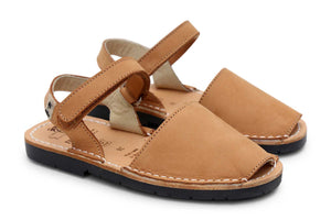 Mibo Avarcas Tan Hook & Loop Menorcan Sandals