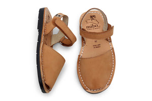 Mibo Avarcas Tan Hook & Loop Menorcan Sandals