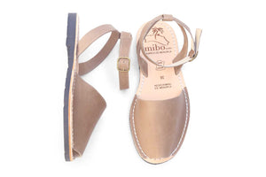 Mibo Avarcas Taupe Ankle Strap Menorcan Sandals