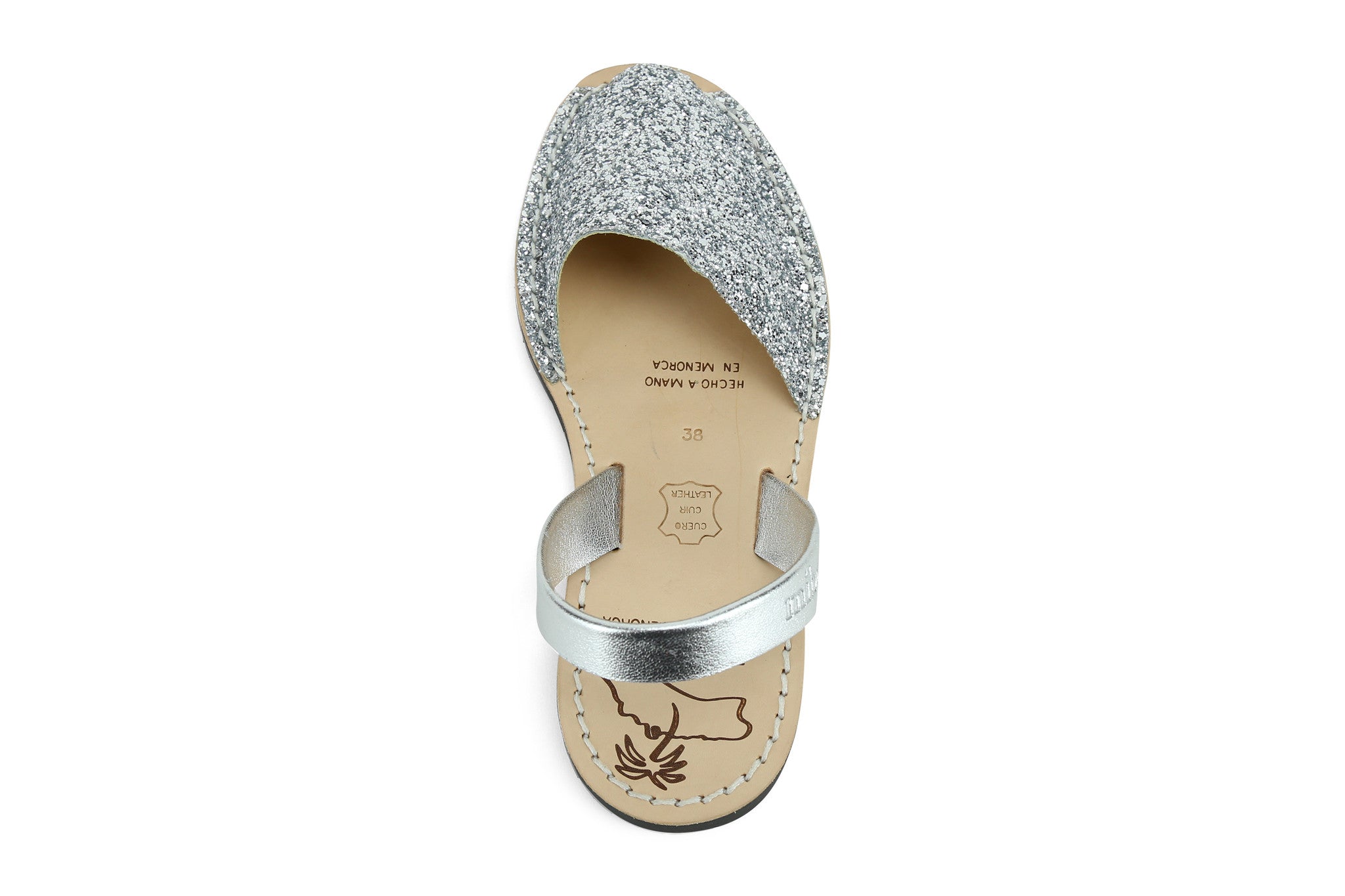 Mibo Avarcas Women s Classics Glitter Silver Leather Slingback Sandals THE AVARCA STORE