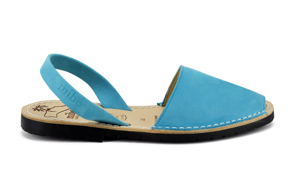 Mibo Avarcas Women's Classics Turquoise Leather Slingback Sandals