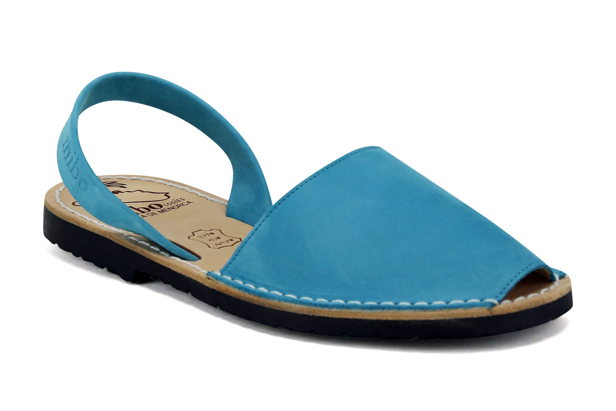 Mibo Avarcas Women's Classics Turquoise Leather Slingback Sandals