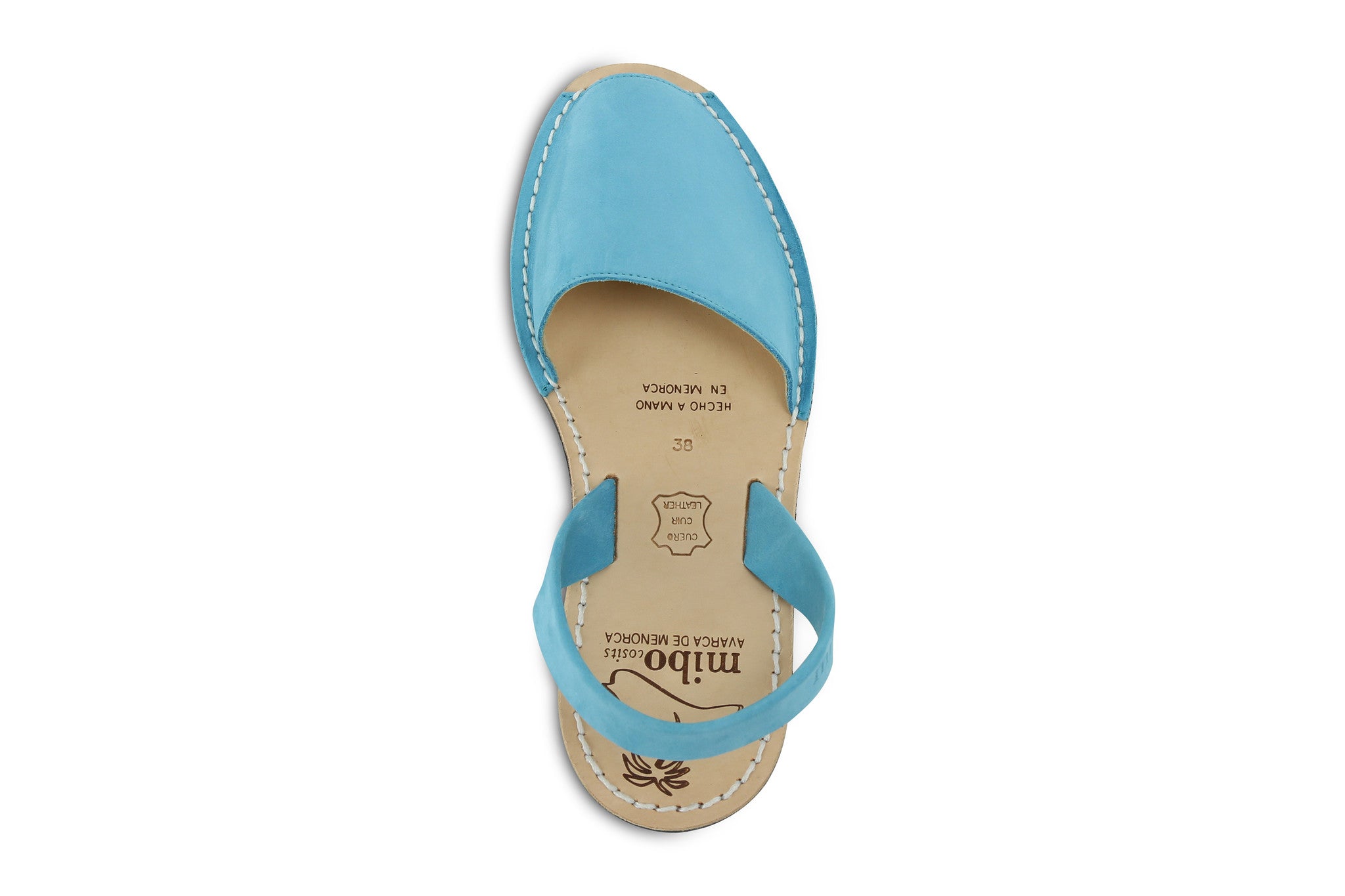 Mibo Avarcas Women's Classics Turquoise Leather Slingback Sandals