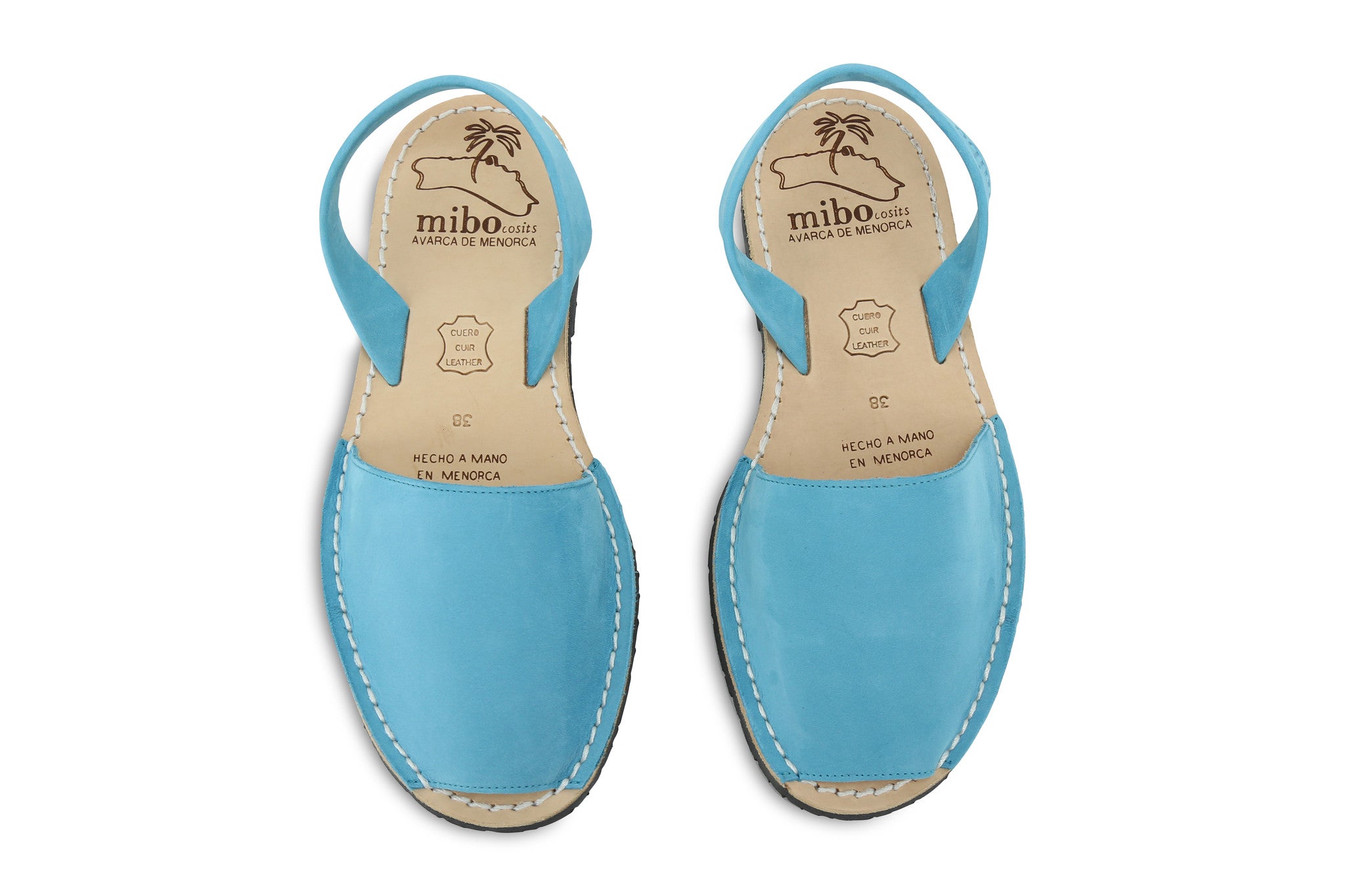 Mibo Avarcas Women's Classics Turquoise Leather Slingback Sandals