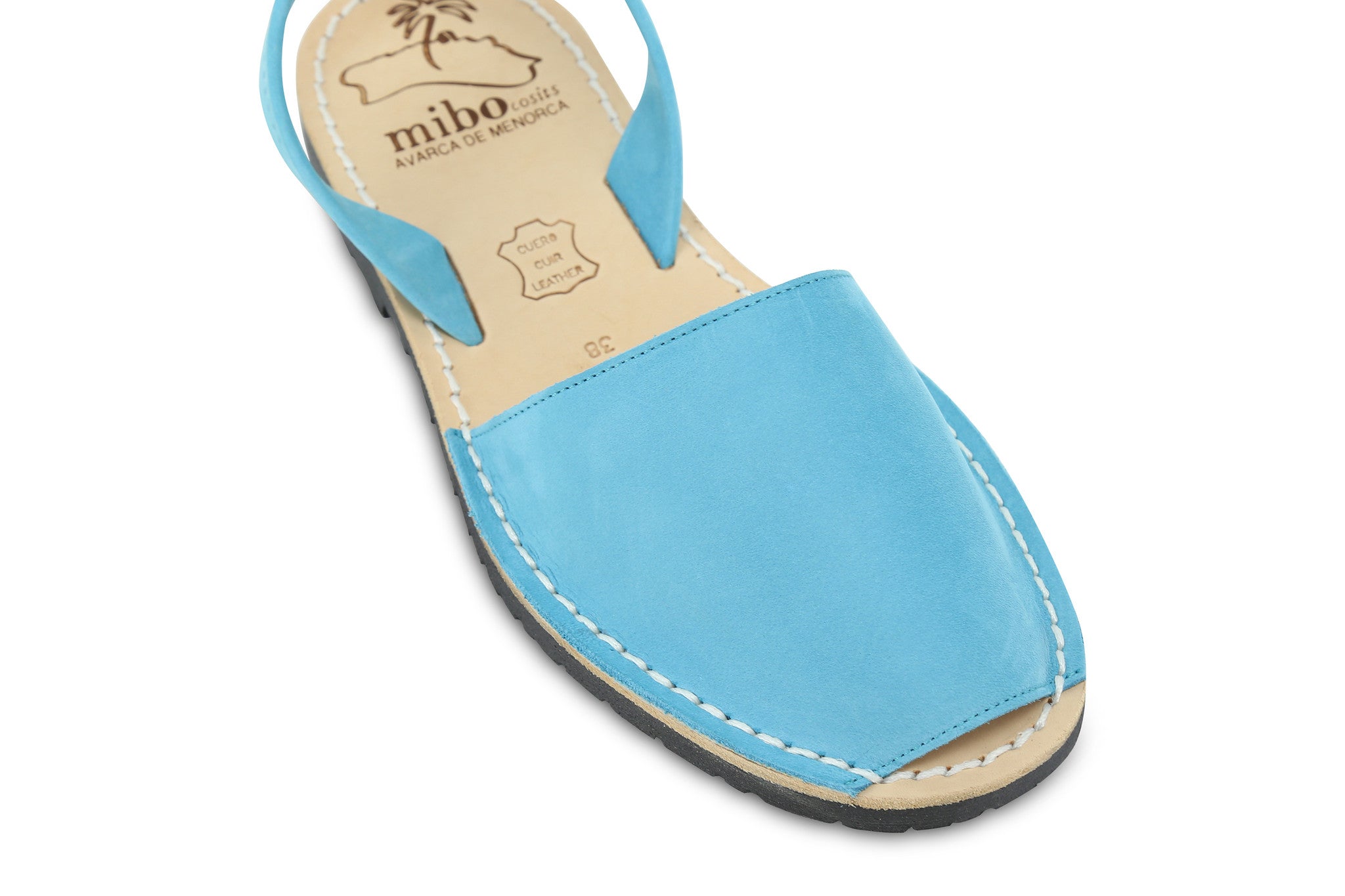 Mibo Avarcas Women's Classics Turquoise Leather Slingback Sandals